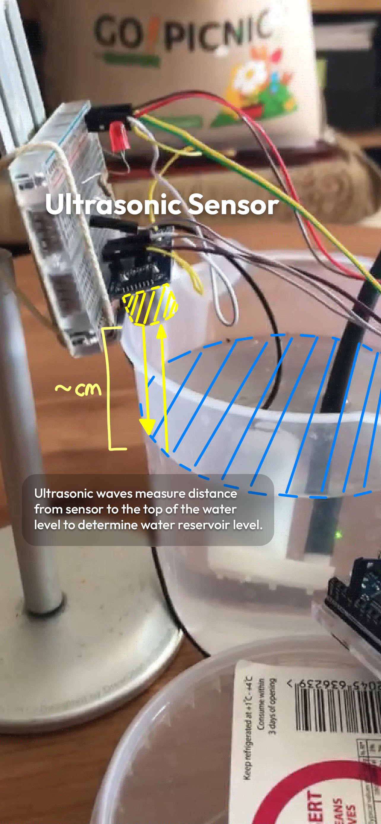Labelled ultrasonic sensor system